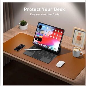 Elegant Tan Desk Mat for Home Office